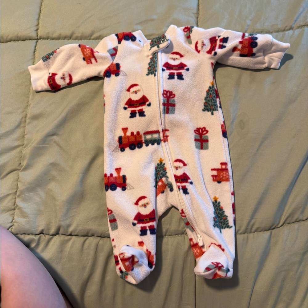 Festive Santa and Train Kids One Piece